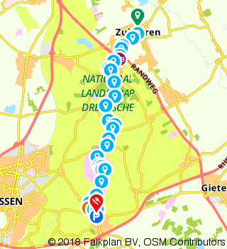 De vierde etappe van het Pieterpad route map image