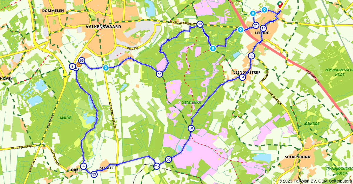 Fietsroute 115414: Rondje Leenderbos en De Malpie
