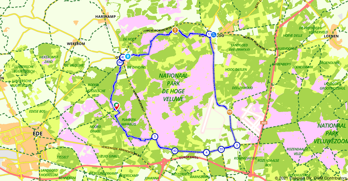 Fietsroute 116021: Vanuit Otterlo door de Hoge V