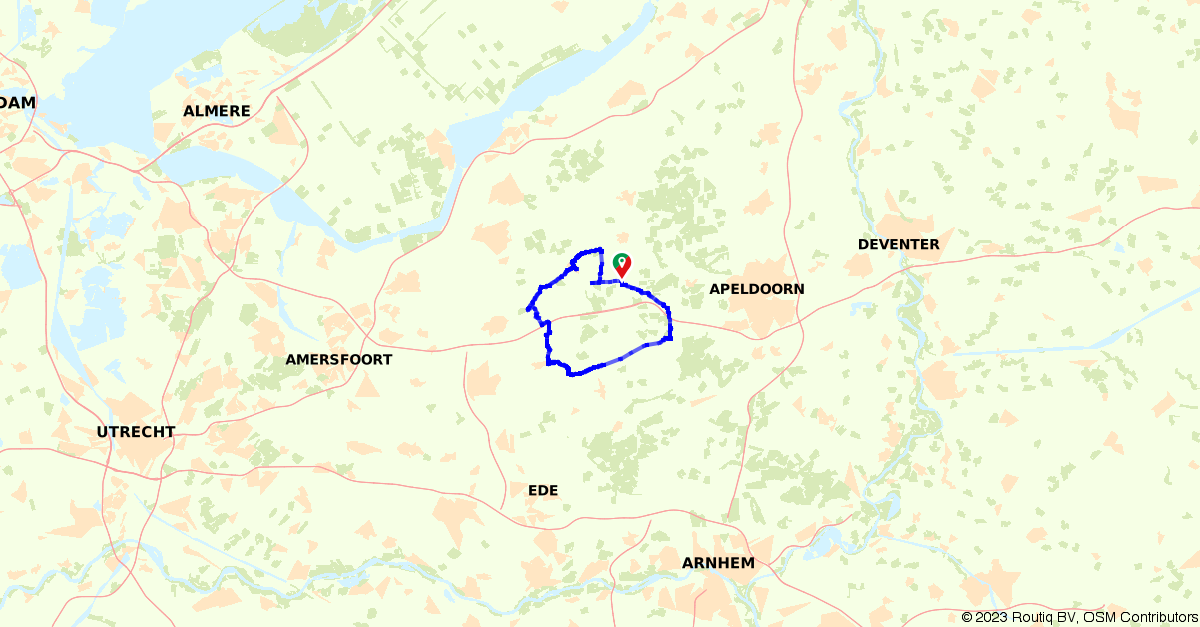 Fietsroute (E-bike) 117834: De charme van het Kootwijkerzand