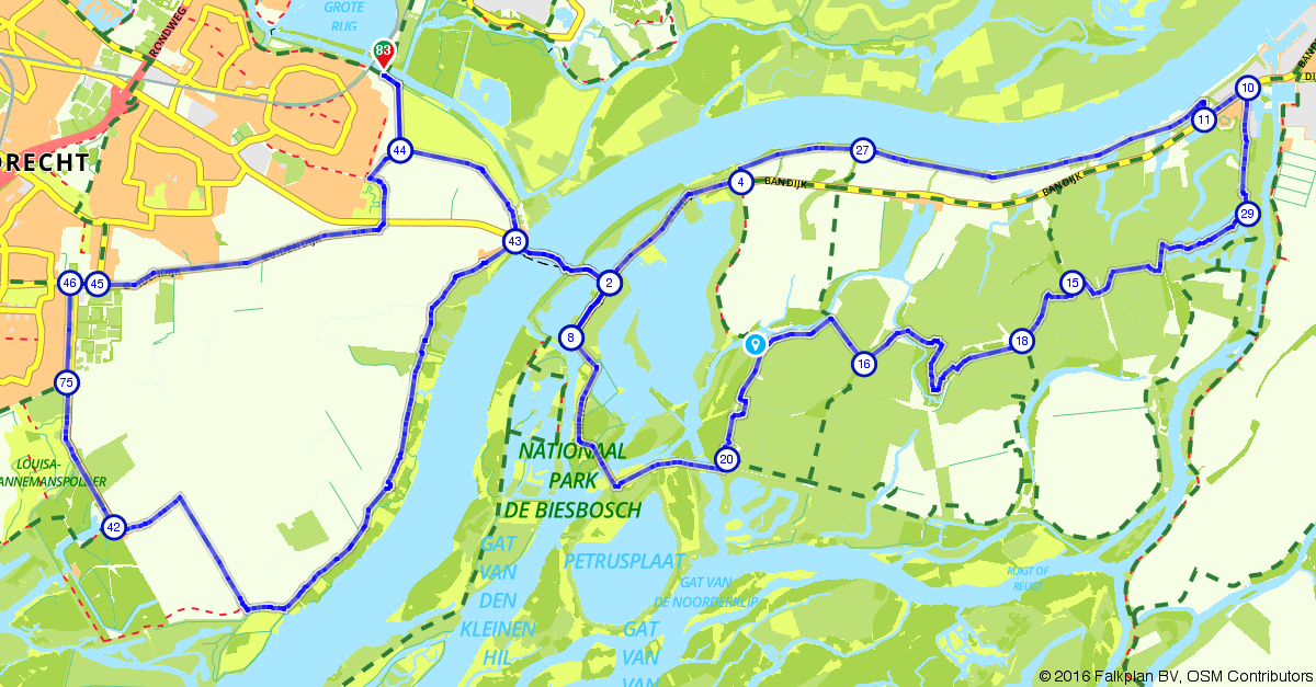 Fietsroute 543055: Biesboschroute ANWB