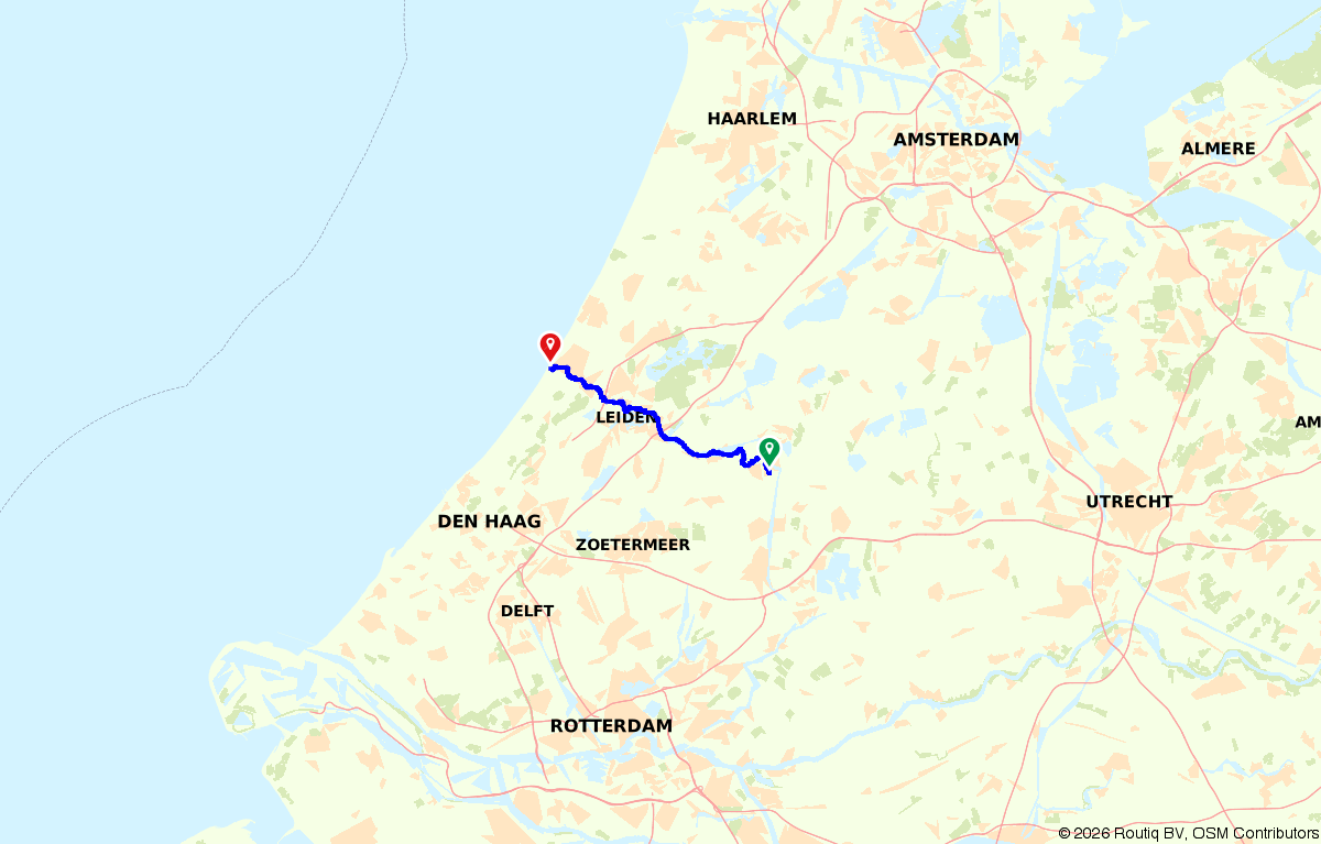 Fietsroute 874078: Van Alphen aan den Rijn naar