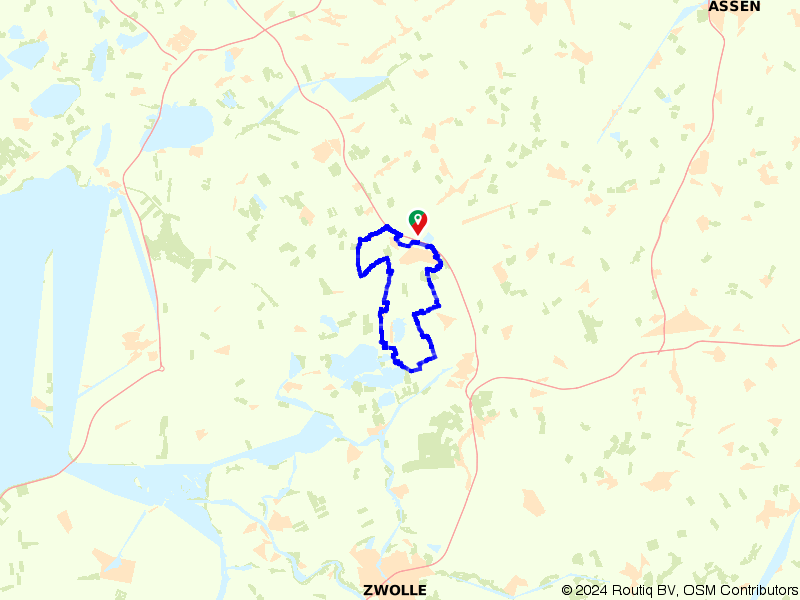 Fietsroute 114918 - Noordeinde, Zuideinde en Middenbuurt bij Giethoorn