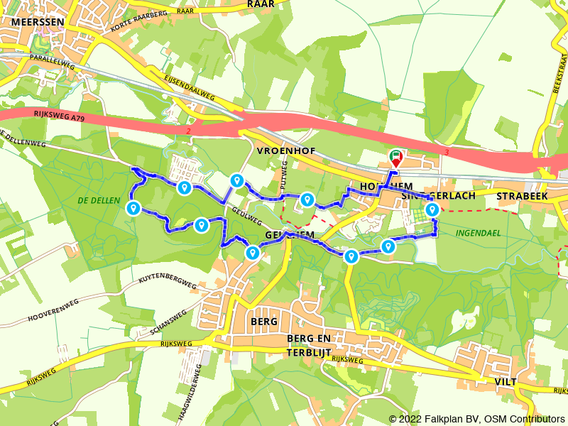 Met Arriva rondom Valkenburg wandelen route map image