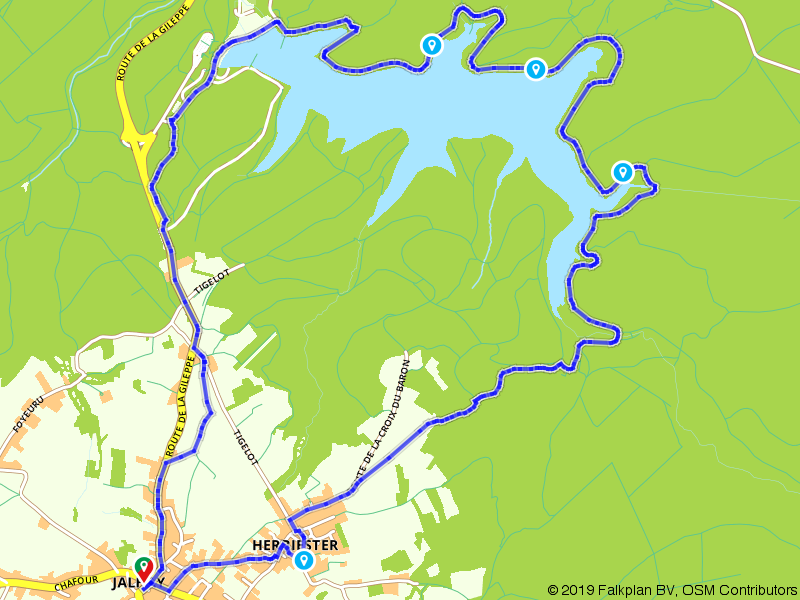 Een dag in de bossen rondom Jalhay route map image