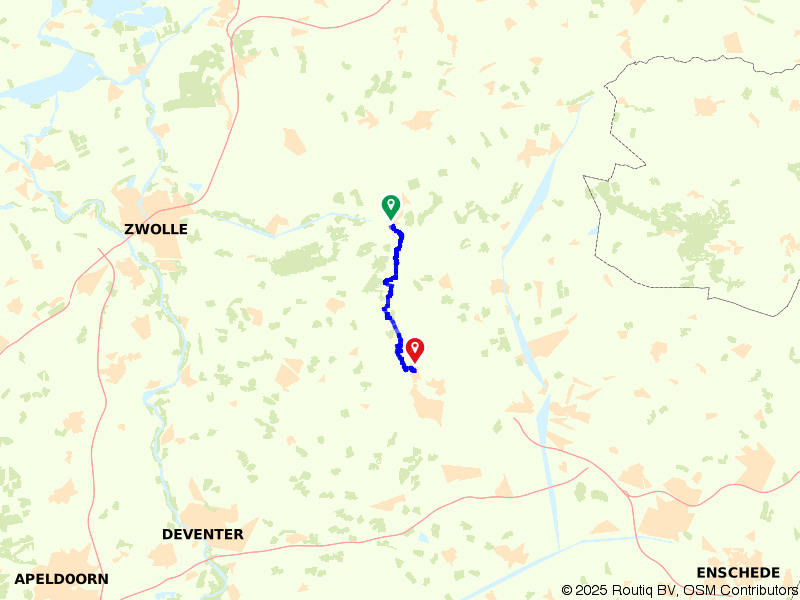 De tiende etappe van het Pieterpad route map image