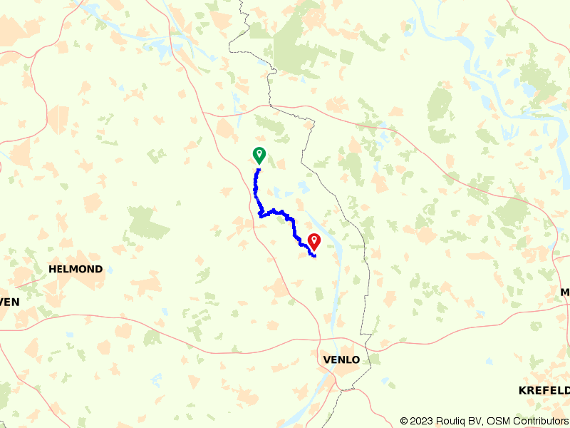 De twintigste etappe van het Pieterpad route map image