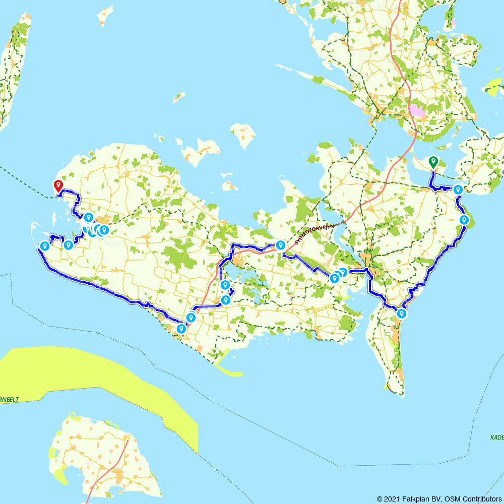 Routiq 1026055 Denmark Danish Baltic Sea Route N8 Lolland and