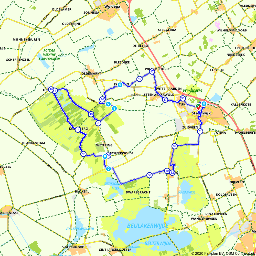 Fietsroute 1606731: Rondje Steenwijk - Weerribben