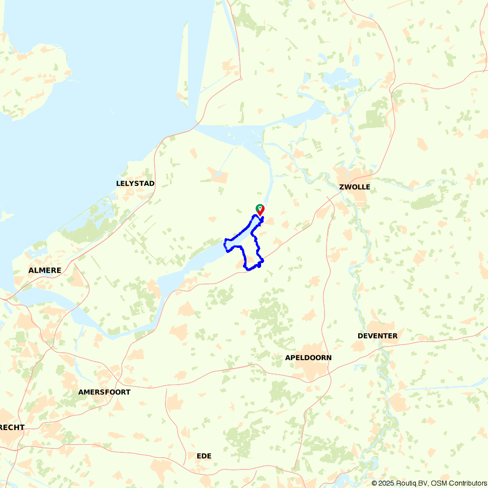 Fietsroute 1662416: Rondje Elburg, Nunspeet en Ve