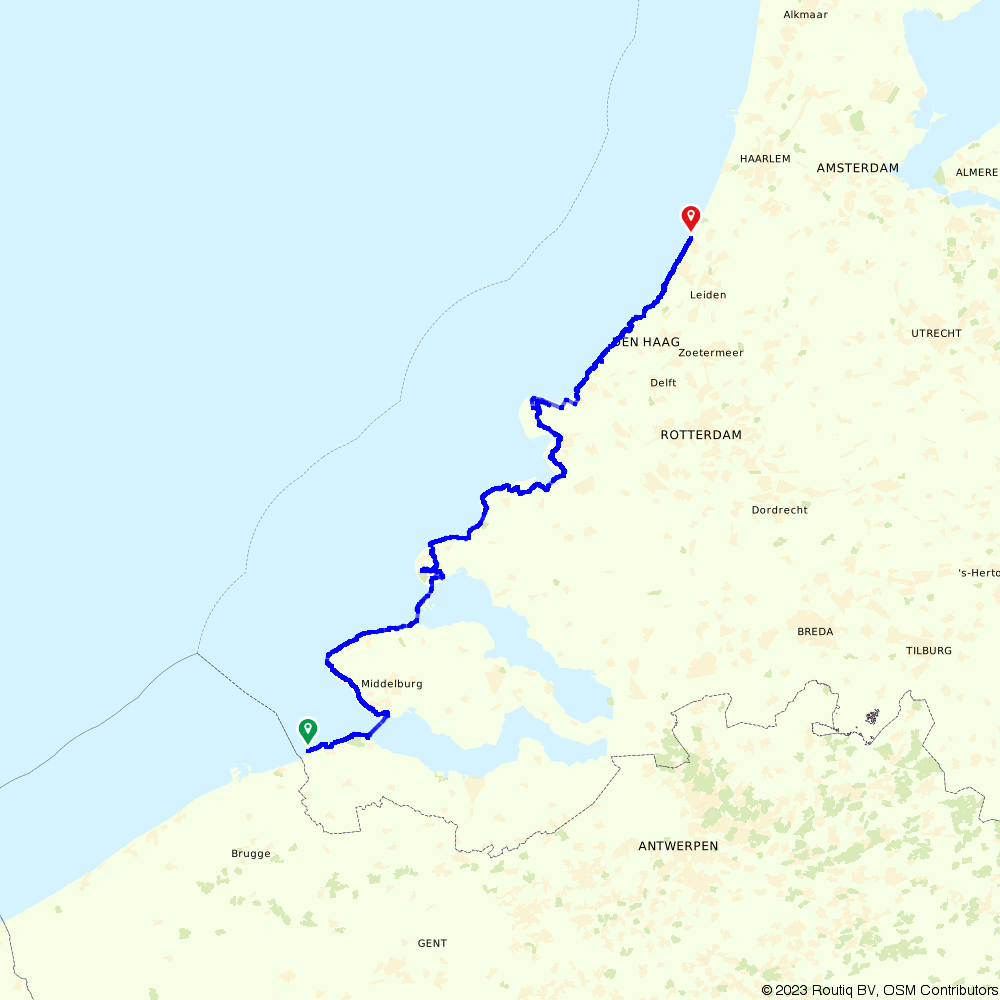 Fietsroute 1850308: LF Kustroute Cadzand tot Noor