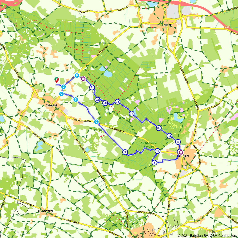 Routiq 2227565 Route Chaam Alphen