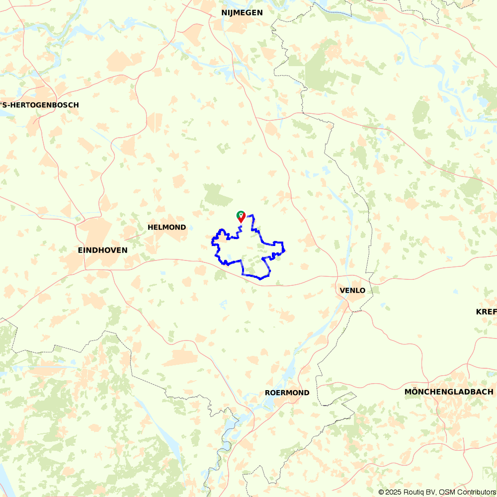 Fietsroute 2253998: Rondje Deurnsche en Mariapeel