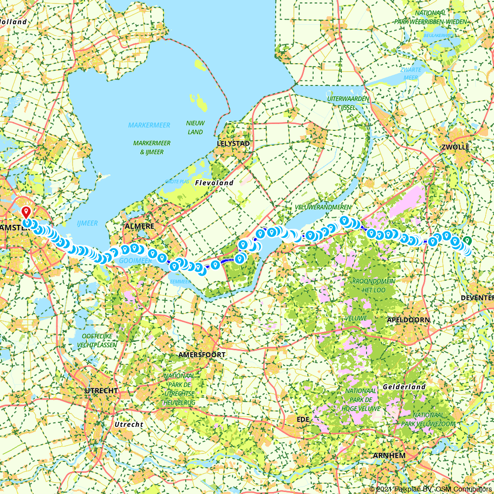 Route Amsterdam - Olst-Wijhe - Cycling route | Route.nl