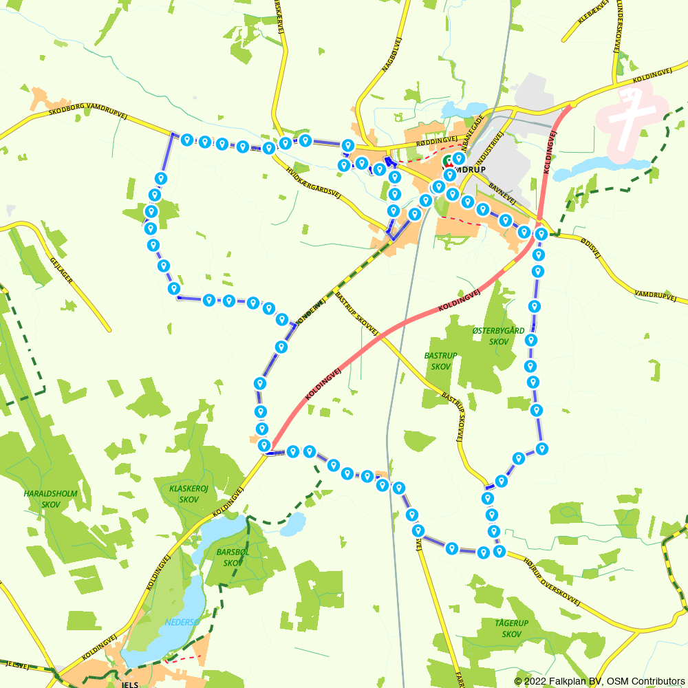 Vamdrup Map Kulturhistorisk Cykelrute | Rute 4 - Vamdrup tæt ved Kolding - Vamdrup ...