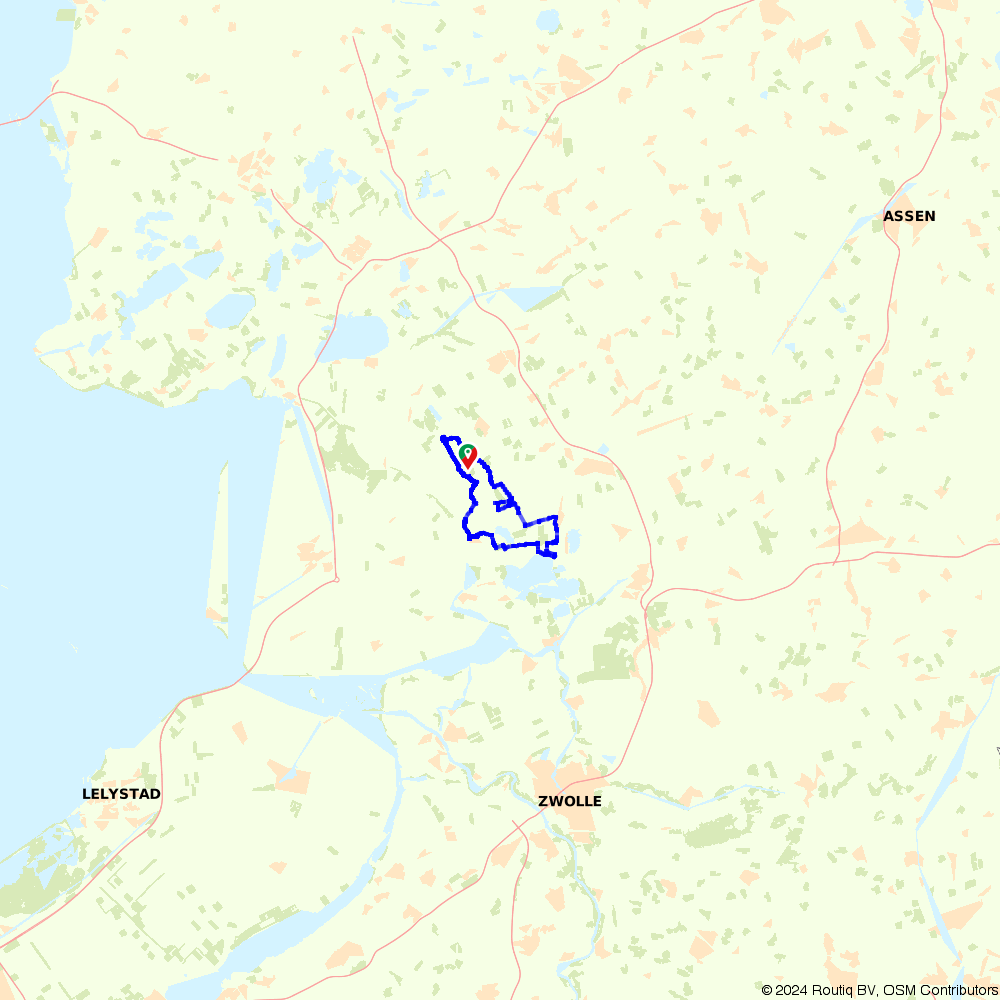 Fietsroute 335784: Rondje Weerribben-Wieden lang