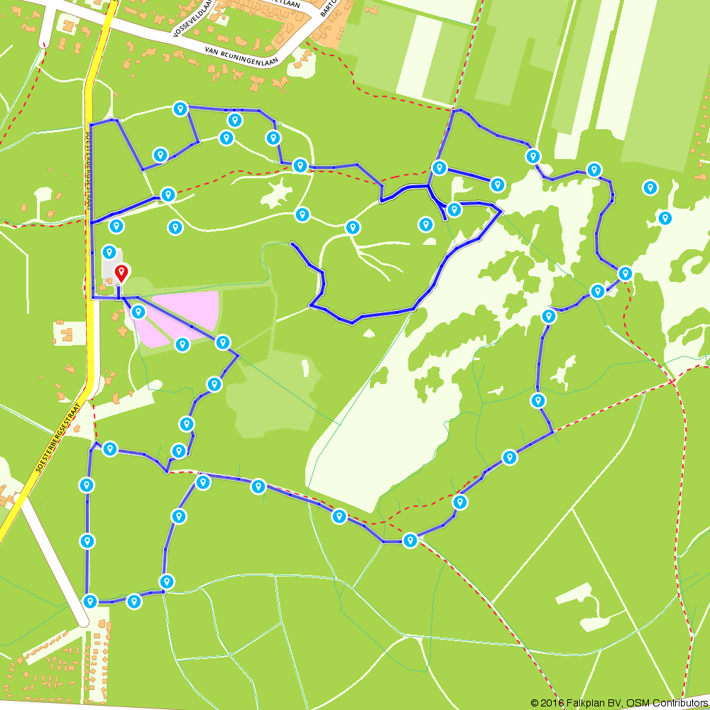 356188 Soest oranje palen 6km natuurpad