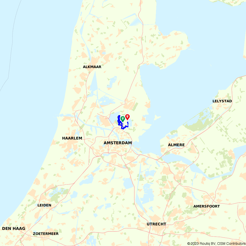 Route through Landsmeer (option 2) Landsmeer Cycling route Route.nl