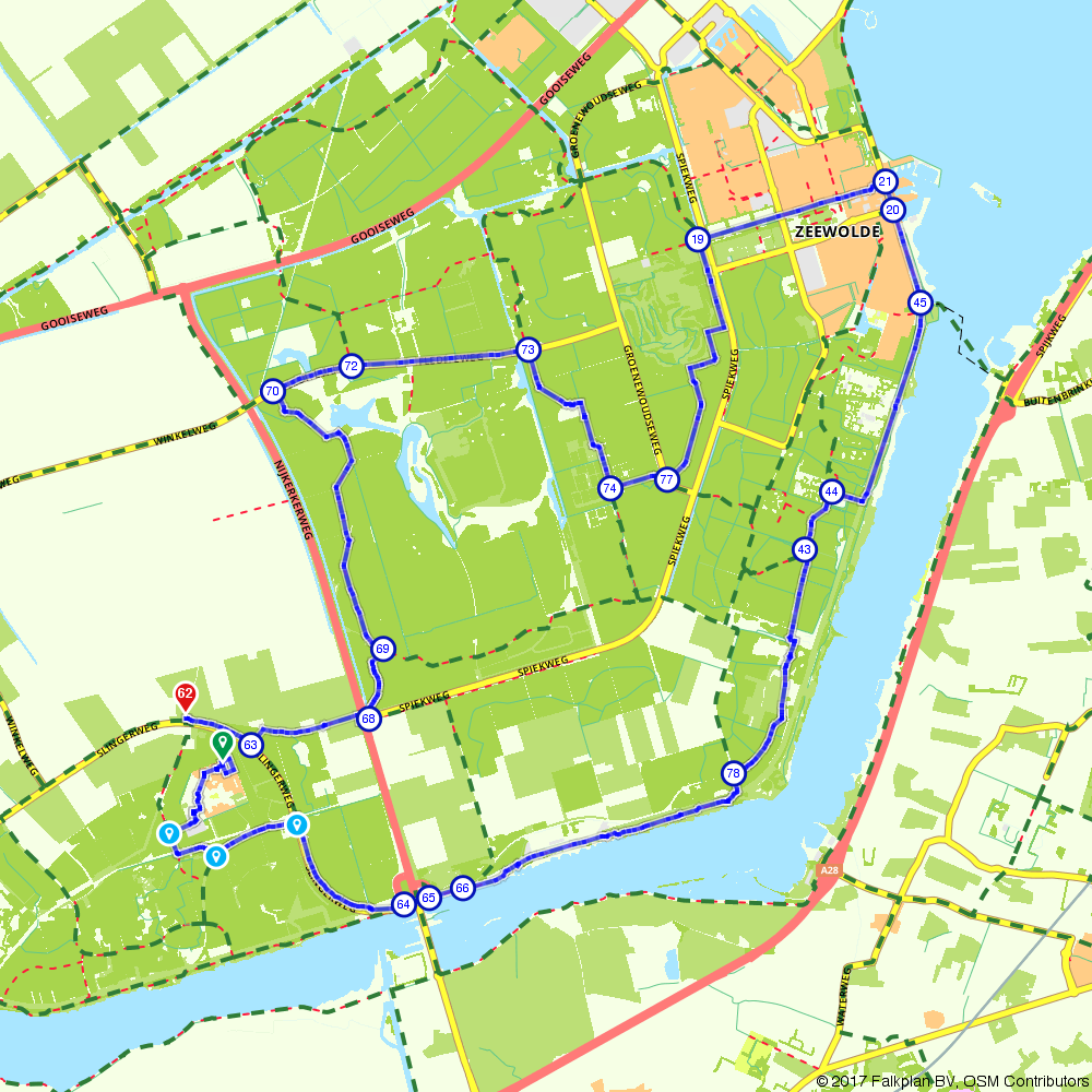 Routiq 443828 Wildroute vanuit natuurcamping Zeewolde