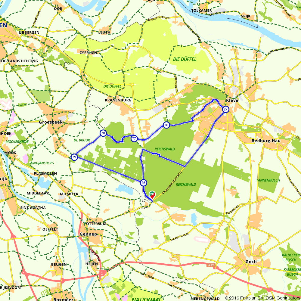 Fietsroute 445942: Reichswald