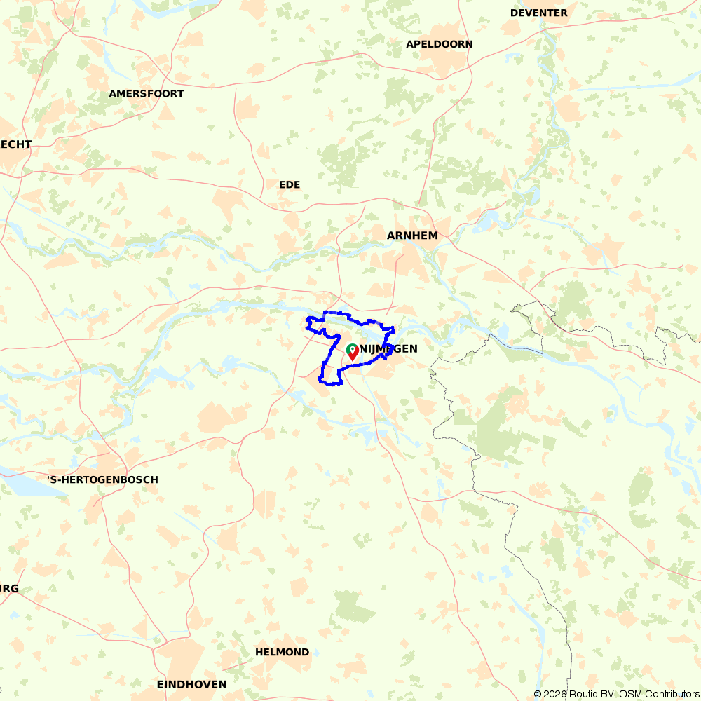 Fietsroute 464765: Nijmegen Oosterhout Beuninge