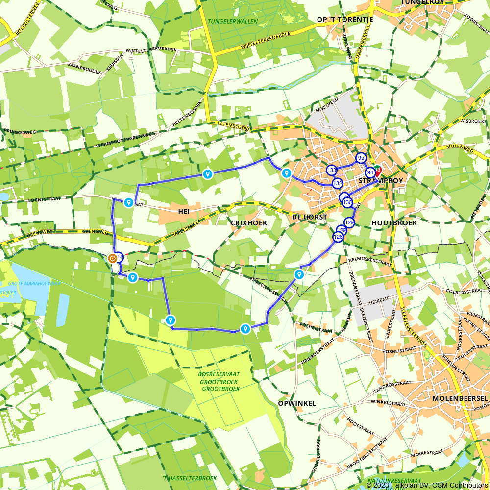 Walking through Stramproy and its wooded area - Weert - Hiking route ...