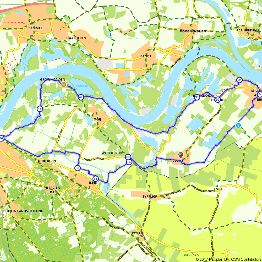 Fietsroute 544593: Ooijpolder