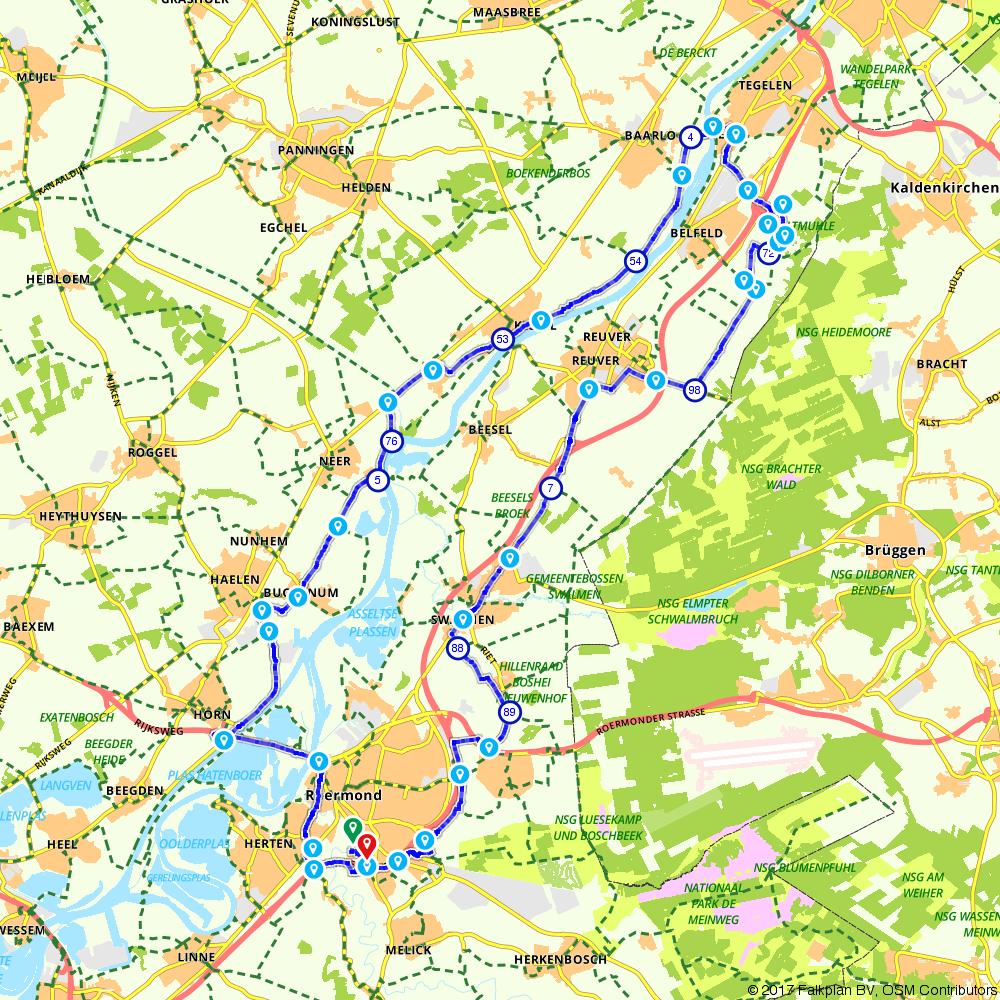 BELFELD-KESSEL-BUGGENUM - Roermond - Fietsroute | Route.nl