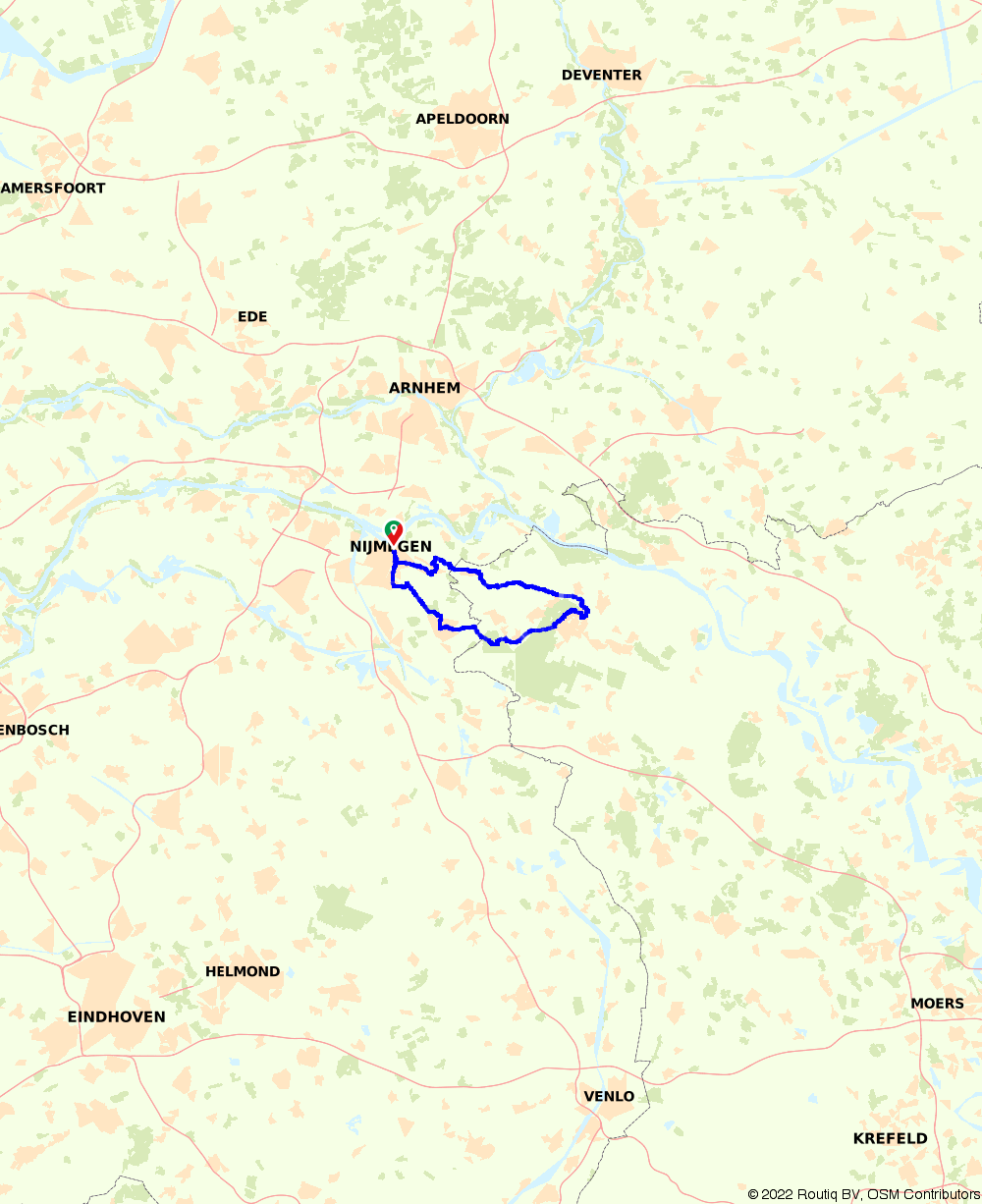 Fietsroute 815348: nijmegen-kleef v.v