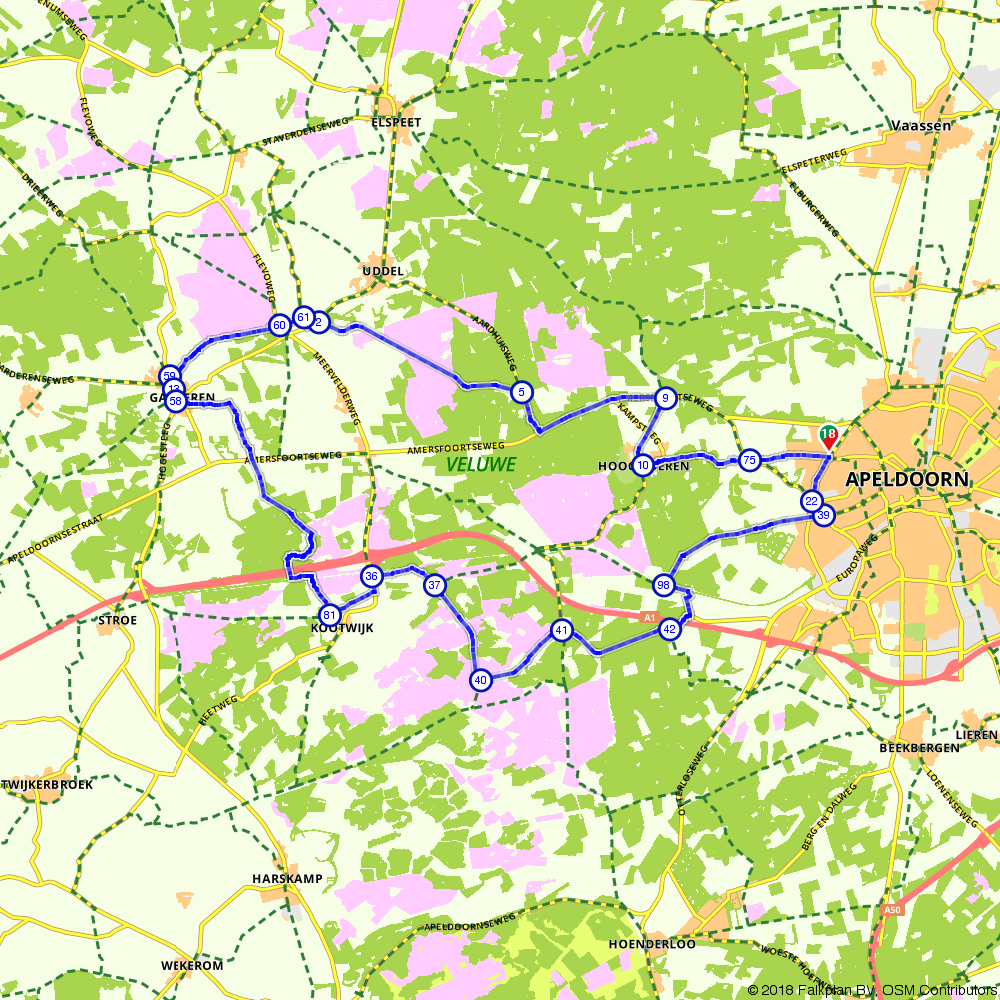 Ap.doorn-Garderen-Kootwijk-Ap.doorn - Apeldoorn - Cycling route | Route.nl